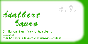 adalbert vavro business card